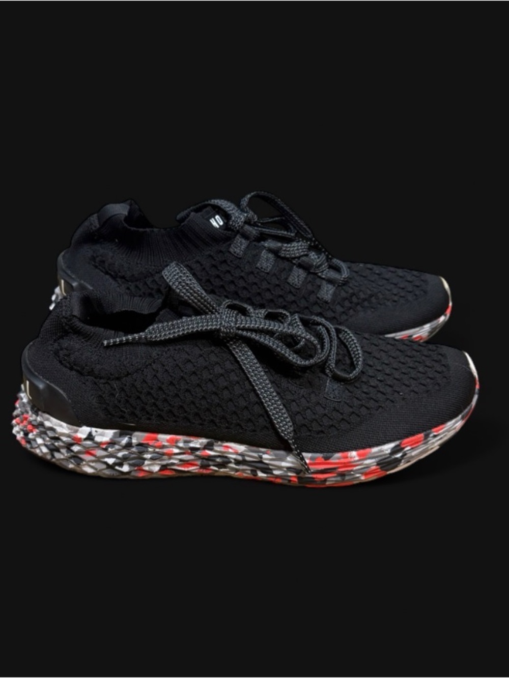 NOBULL Black Knit Runner with Wild Camo Sole - Unisex Size M 9 / W 10.5